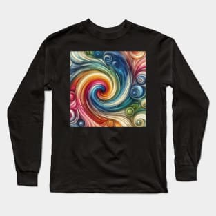 Psychedelic looking abstract illustration of Swirls Long Sleeve T-Shirt